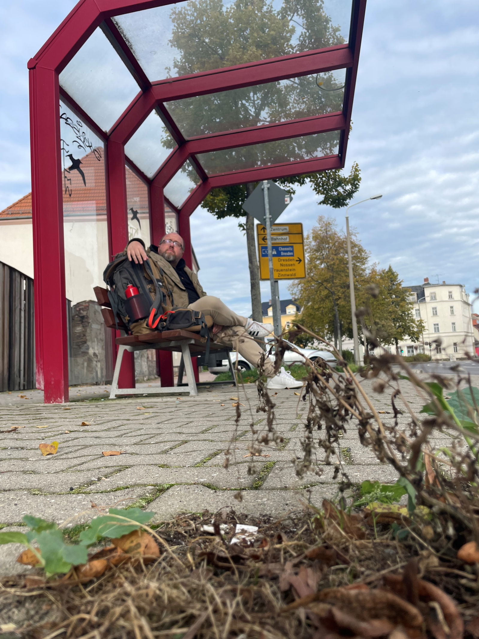 Freiberg Poschi Bushaltestelle Ohne Geld durch Sachsen