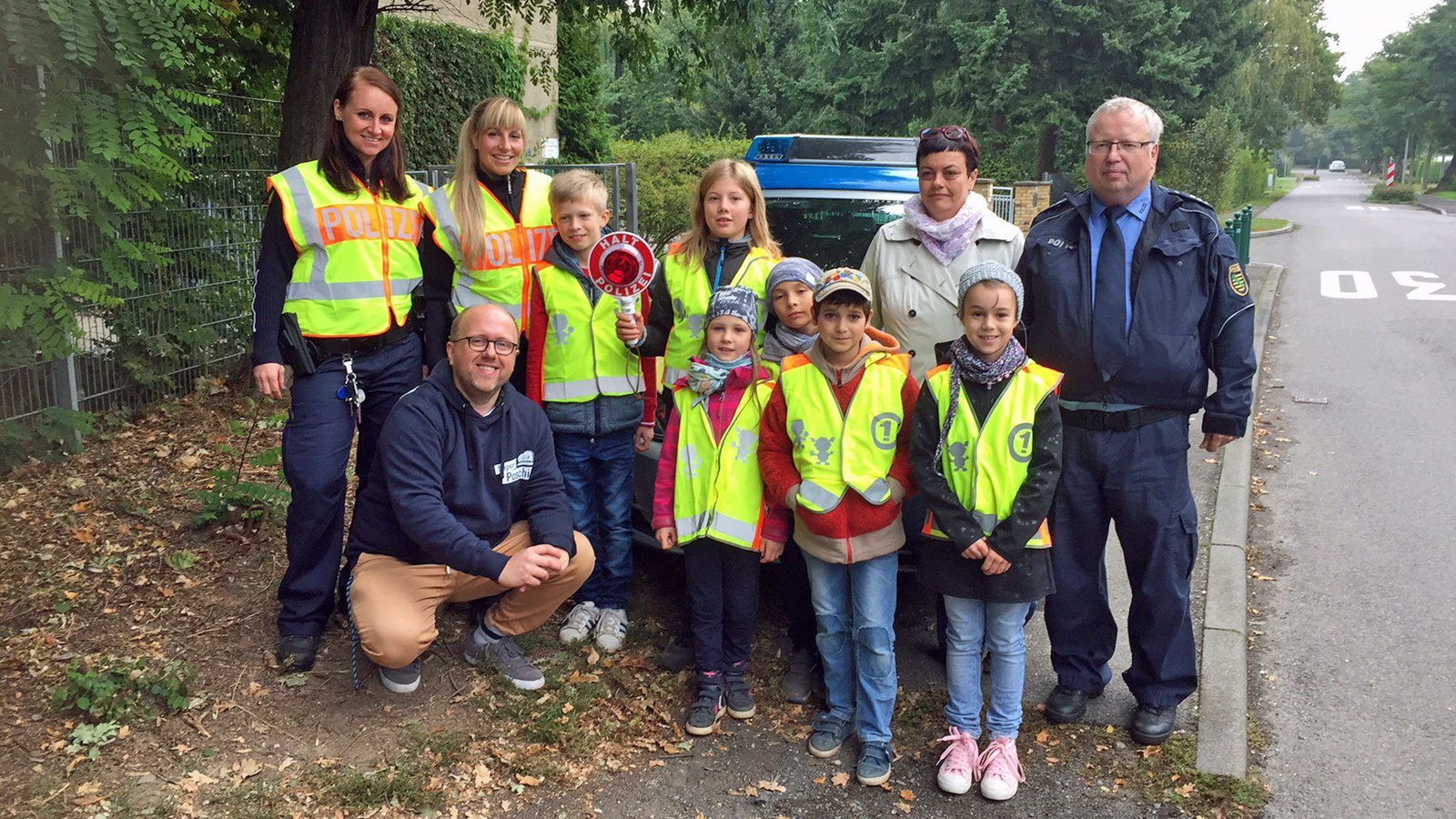 Super-Poschi bei der Blitzeraktion