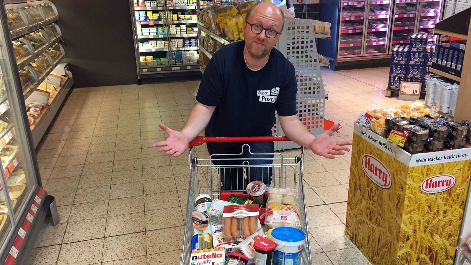 Super-Poschi beim Einkaufen