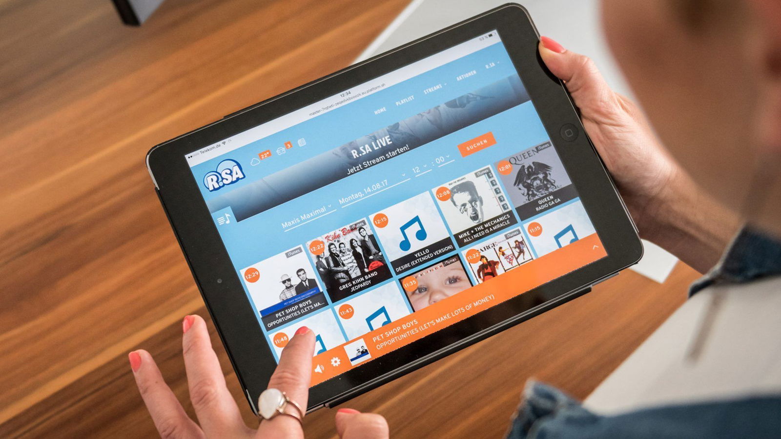 Playlist auf Tablet