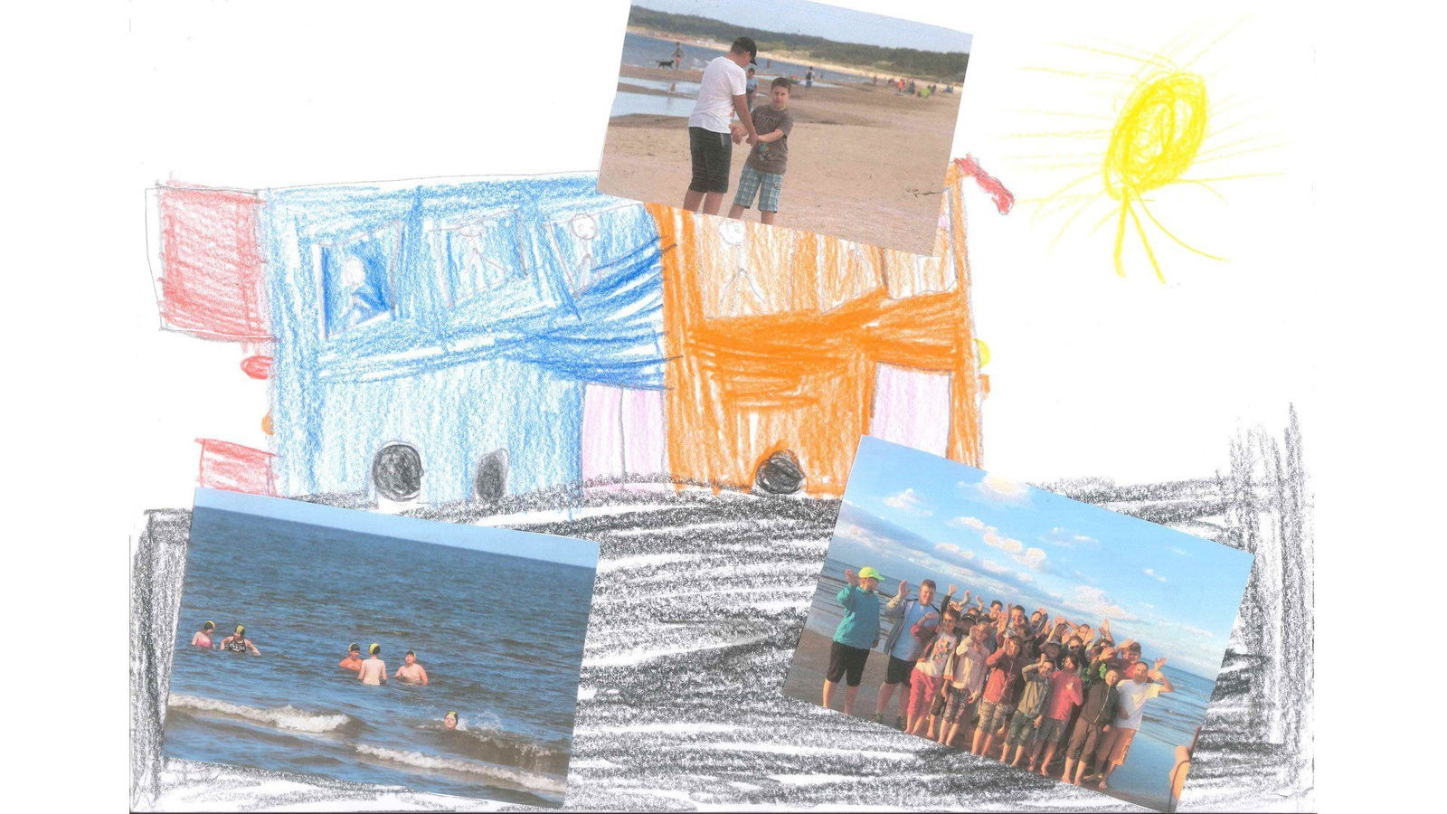 eine Schulklasse bedankt sich bei R.SA